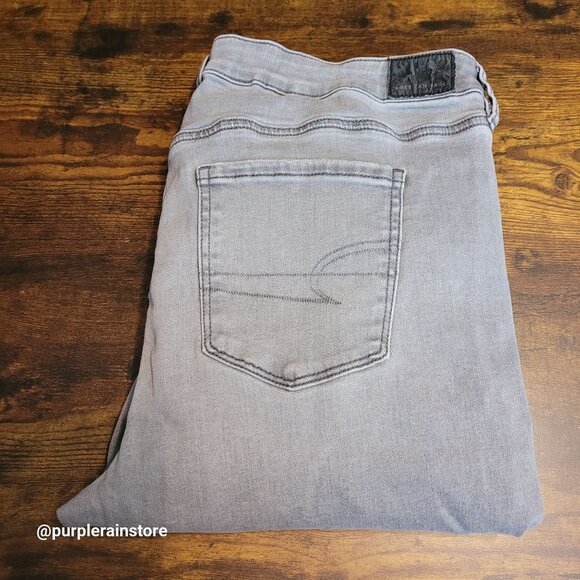 American Eagle Jeans 16 R Jegging Hi Rise Next Level Stretch Gray Wash Denim - Picture 3 of 13